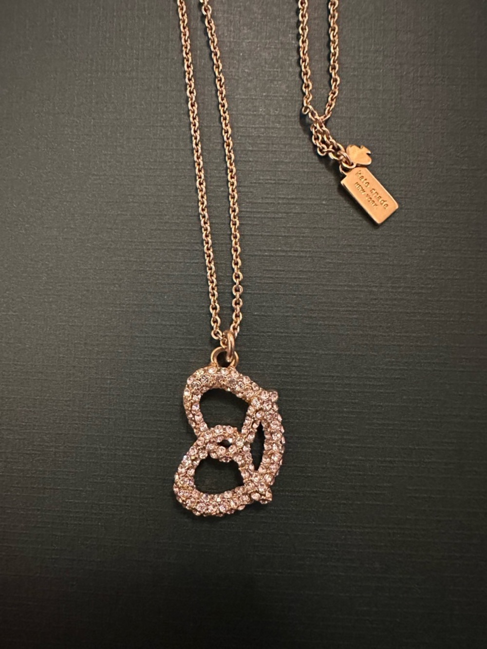 kate spade Gold Crystal Pretzel Pendant Necklace